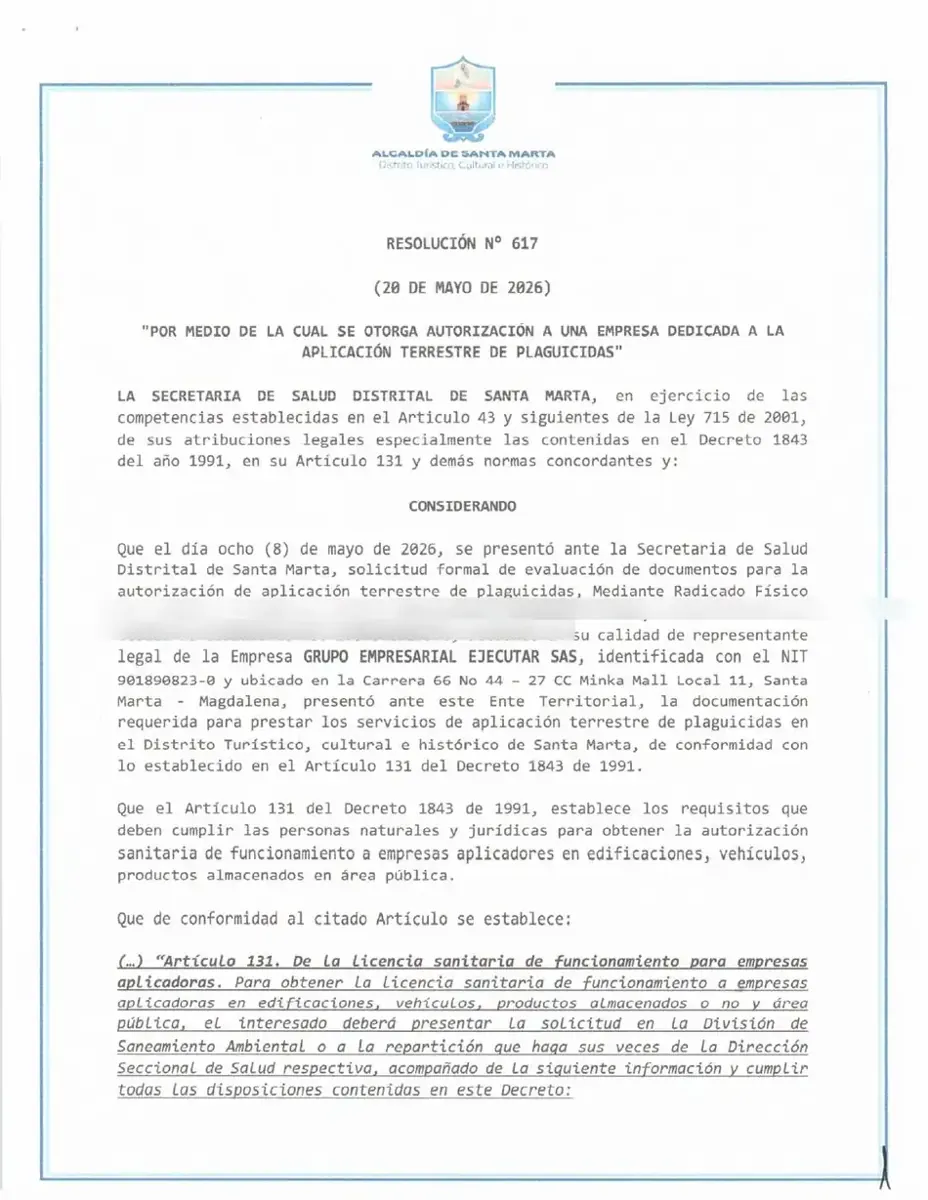 Resolución No. 617 del 20 de mayo de 2026